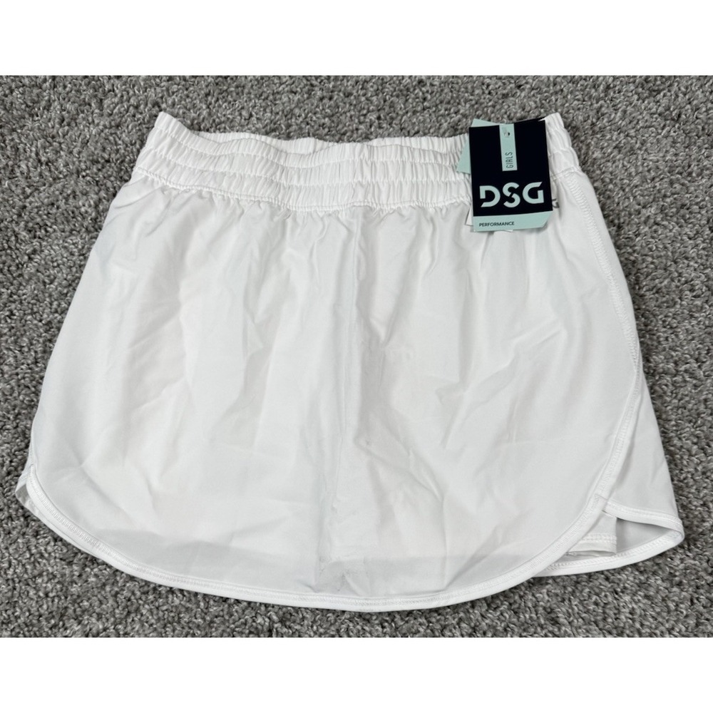 NEW DSG Girls Mid Rise Stride Run Skort‎ Performance White Large 14 - Read